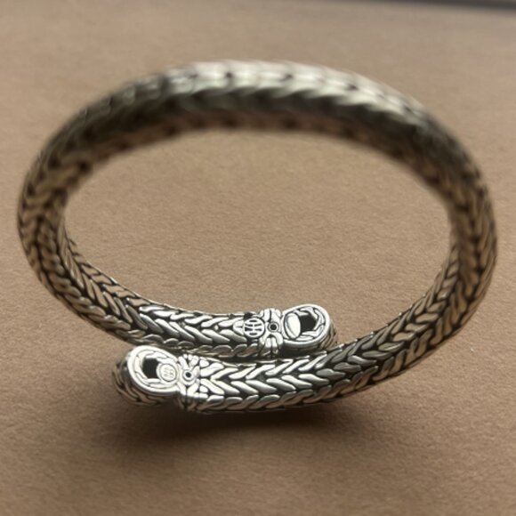 John Hardy Sterling Silver & Black Chalcedony Ladies Coil Wrap Bracelet - Picture 3 of 3